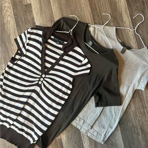 Brown & Tan Banana Republic Shirts x 3 sz S (Like New)